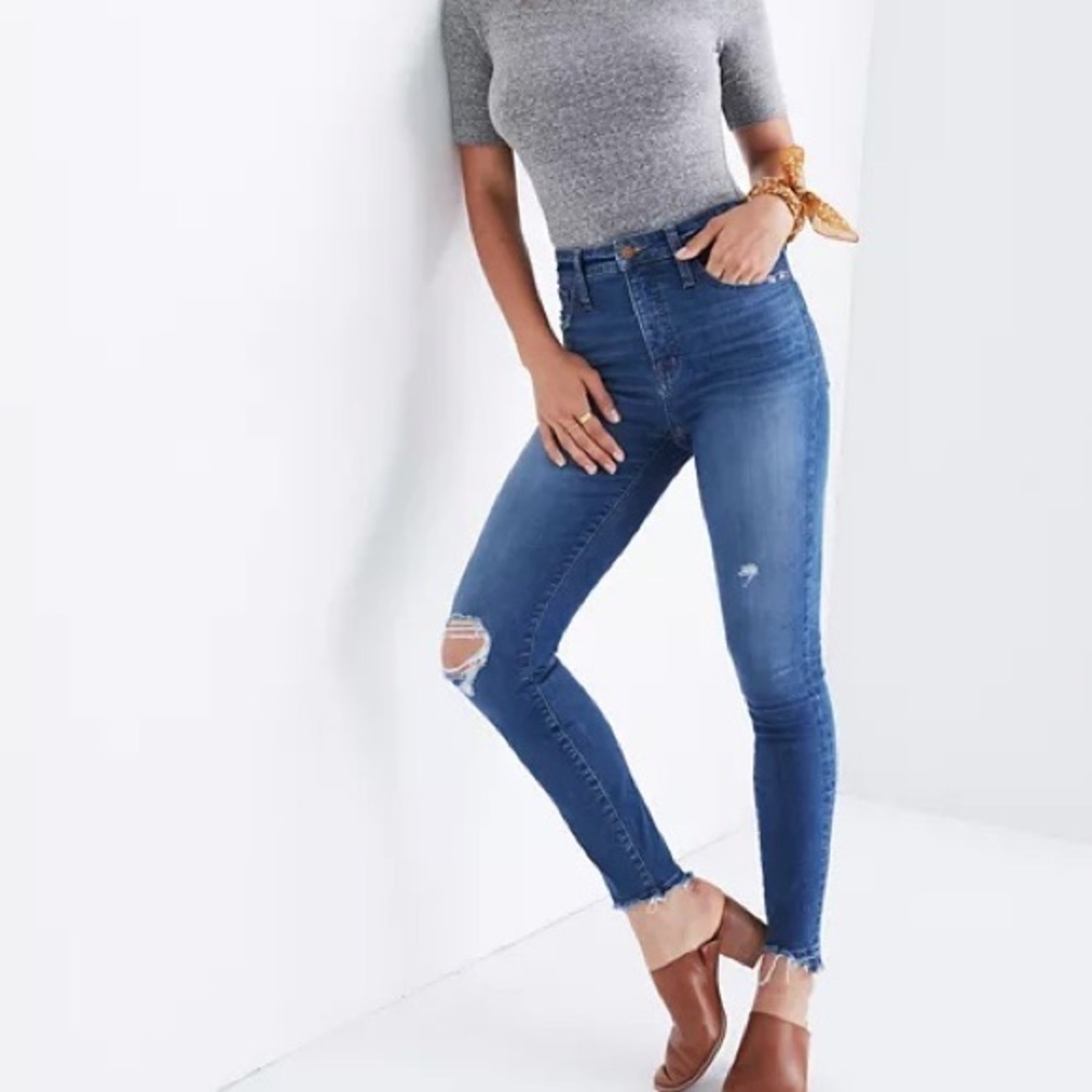 Madewell Curvy High-Rise Skinny Jeans: Drop Step-Hem Edition Size 24